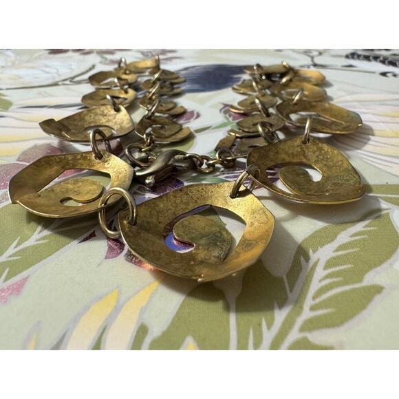 Vintage Abstract Goldtone Modernist Choker/Necklace - Picture 7 of 8